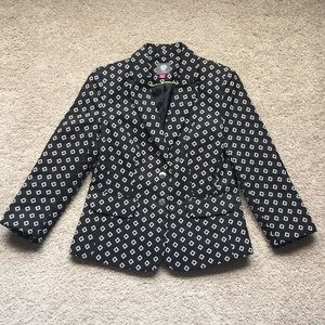 Vince camuto black and white blazer sz 4